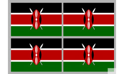 Drapeau Kenya (4 fois 9.5x6.3cm) - Autocollant(sticker)