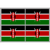 Drapeau Kenya (4 fois 9.5x6.3cm) - Sticker/autocollant