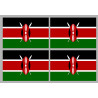 Drapeau Kenya (4 fois 9.5x6.3cm) - Autocollant(sticker)