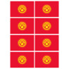 Drapeau Kirghizistan (8 fois 9.5x6.3cm) - Sticker/autocollant