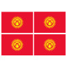 Drapeau Kirghizistan (4 fois 9.5x6.3cm) - Sticker/autocollant