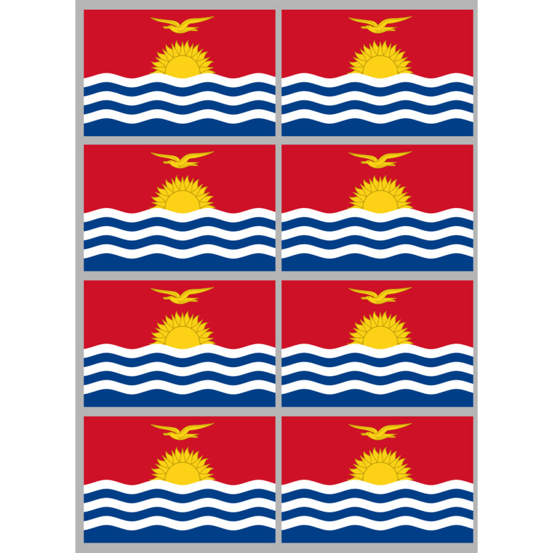 Drapeau Kiribati (8 fois 9.5x6.3cm) - Sticker/autocollant
