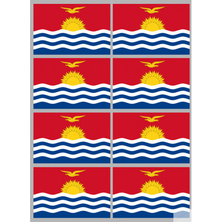 Drapeau Kiribati (8 fois 9.5x6.3cm) - Autocollant(sticker)