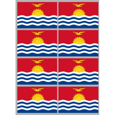 Drapeau Kiribati (8 fois 9.5x6.3cm) - Sticker/autocollant