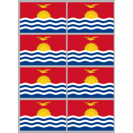 Drapeau Kiribati (8 fois 9.5x6.3cm) - Autocollant(sticker)