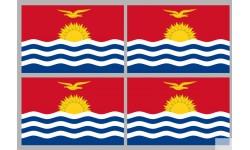 Drapeau Kiribati (4 fois 9.5x6.3cm) - Autocollant(sticker)