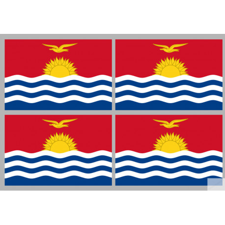 Drapeau Kiribati (4 fois 9.5x6.3cm) - Autocollant(sticker)