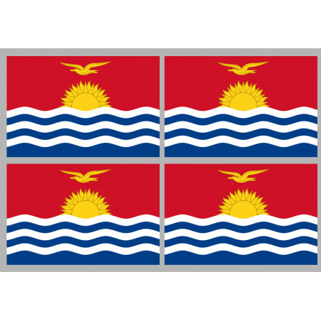 Drapeau Kiribati (4 fois 9.5x6.3cm) - Autocollant(sticker)