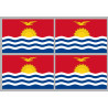 Drapeau Kiribati (4 fois 9.5x6.3cm) - Sticker/autocollant