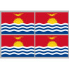 Drapeau Kiribati (4 fois 9.5x6.3cm) - Autocollant(sticker)