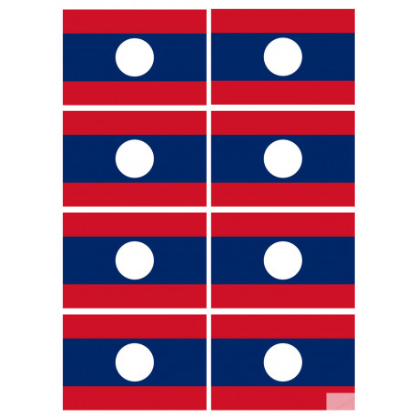 Drapeau Laos (8 fois 9.5x6.3cm) - Autocollant(sticker)