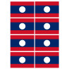 Drapeau Laos (8 fois 9.5x6.3cm) - Autocollant(sticker)