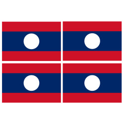 Drapeau Laos (4 fois 9.5x6.3cm) - Sticker/autocollant