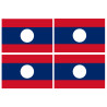 Drapeau Laos (4 fois 9.5x6.3cm) - Sticker/autocollant