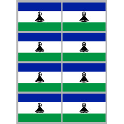 Drapeau Lesotho (8 fois 9.5x6.3cm) - Sticker/autocollant