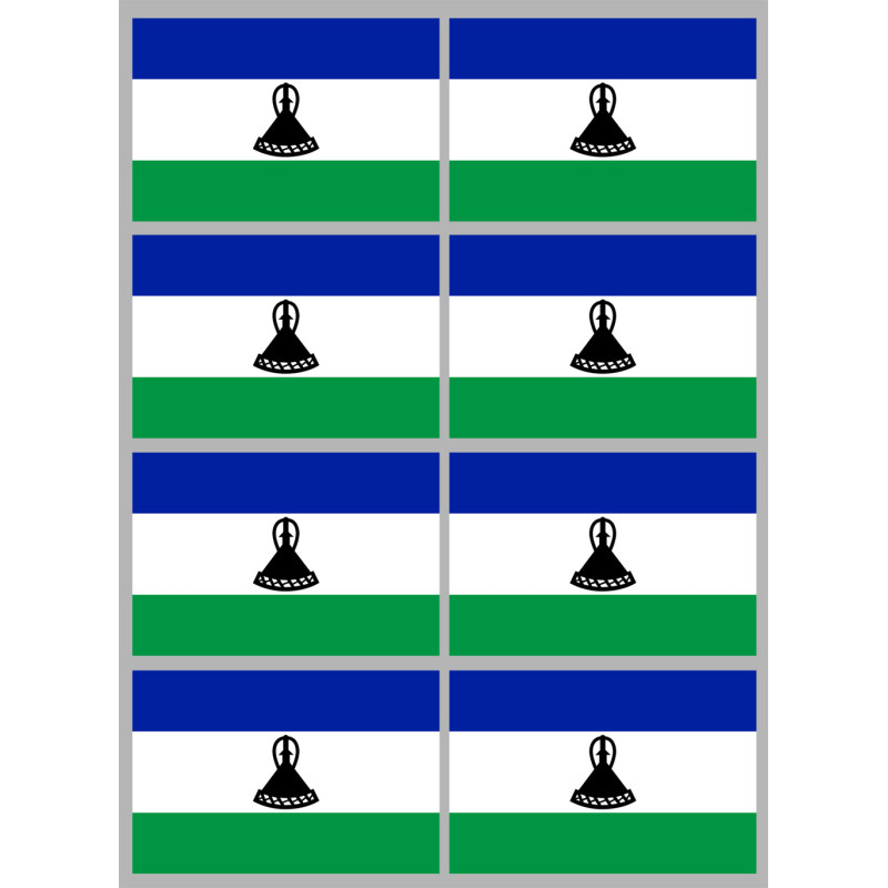 Drapeau Lesotho (8 fois 9.5x6.3cm) - Sticker/autocollant