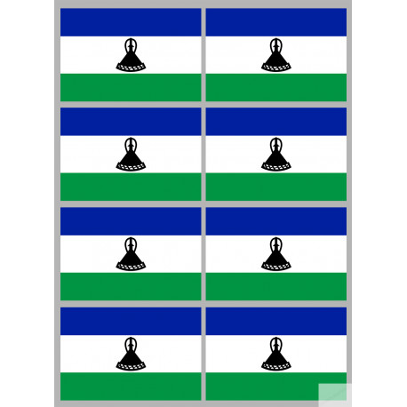 Drapeau Lesotho (8 fois 9.5x6.3cm) - Autocollant(sticker)