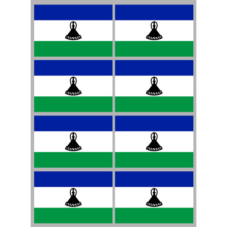 Drapeau Lesotho (8 fois 9.5x6.3cm) - Sticker/autocollant