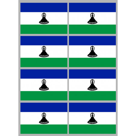 Drapeau Lesotho (8 fois 9.5x6.3cm) - Autocollant(sticker)