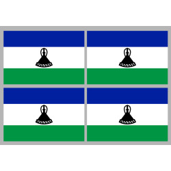 Drapeau Lesotho (4 fois 9.5x6.3cm) - Sticker/autocollant