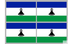 Drapeau Lesotho (4 fois 9.5x6.3cm) - Autocollant(sticker)