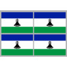 Drapeau Lesotho (4 fois 9.5x6.3cm) - Sticker/autocollant