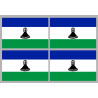 Drapeau Lesotho (4 fois 9.5x6.3cm) - Autocollant(sticker)