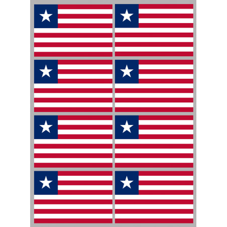 Drapeau Libéria (8 fois 9.5x6.3cm) - Autocollant(sticker)