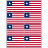 Drapeau Libéria (8 fois 9.5x6.3cm) - Autocollant(sticker)