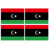 Drapeau Libye (4 fois 9.5x6.3cm) - Sticker/autocollant