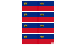 Drapeau Liechtenstein (8 fois 9.5x6.3cm) - Autocollant(sticker)