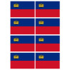 Drapeau Liechtenstein (8 fois 9.5x6.3cm) - Autocollant(sticker)