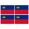 Drapeau Liechtenstein (4 fois 9.5x6.3cm) - Autocollant(sticker)