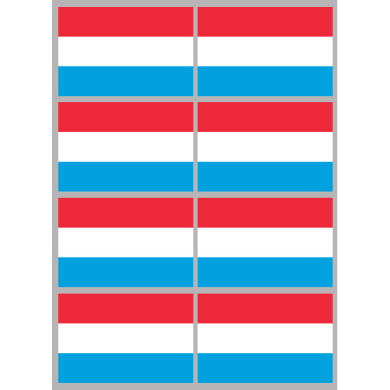 Drapeau Luxembourg (8 fois 9.5x6.3cm) - Sticker/autocollant