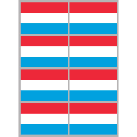 Drapeau Luxembourg (8 fois 9.5x6.3cm) - Sticker/autocollant