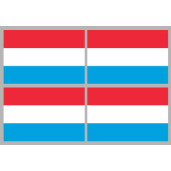 Drapeau Luxembourg (4 fois 9.5x6.3cm) - Sticker/autocollant