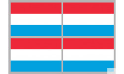 Drapeau Luxembourg (4 fois 9.5x6.3cm) - Autocollant(sticker)