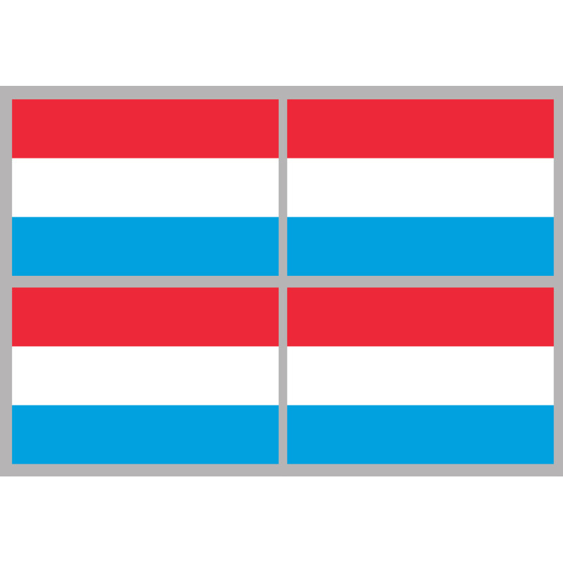 Drapeau Luxembourg (4 fois 9.5x6.3cm) - Sticker/autocollant