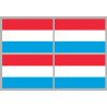 Drapeau Luxembourg (4 fois 9.5x6.3cm) - Autocollant(sticker)