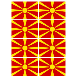 Drapeau Macédoine (8 fois 9.5x6.3cm) - Sticker/autocollant