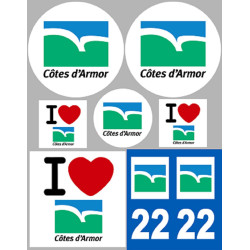 Côtes-d'Armor (8 autocollants variés) - Sticker/autocollant