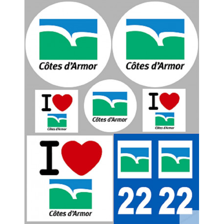 Côtes-d'Armor (8 autocollants variés) - Autocollant(sticker)