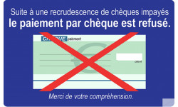 Paiement Chèques refusés - 20x12.3cm - Autocollant(sticker)