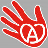 Main Alsacienne rouge (17x17cm) - Autocollant(sticker)