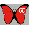 Effet papillon Alsace rouge (15x10.5cm) - Autocollant(sticker)