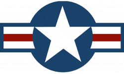 drapeau aviation USA - 10x5,5cm - Autocollant(sticker)