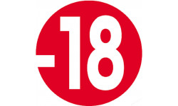 interdit moins 18 ans rouge - 5cm - Autocollant(sticker)