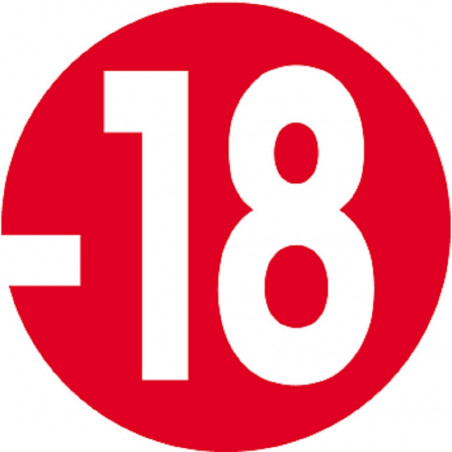 interdit moins 18 ans rouge - 5cm - Autocollant(sticker)