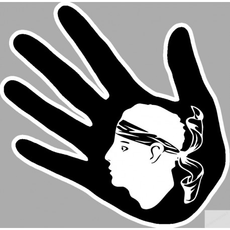 main corse tête blanche (5x5cm) - Autocollant(sticker)