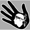 main corse tête blanche (5x5cm) - Autocollant(sticker)